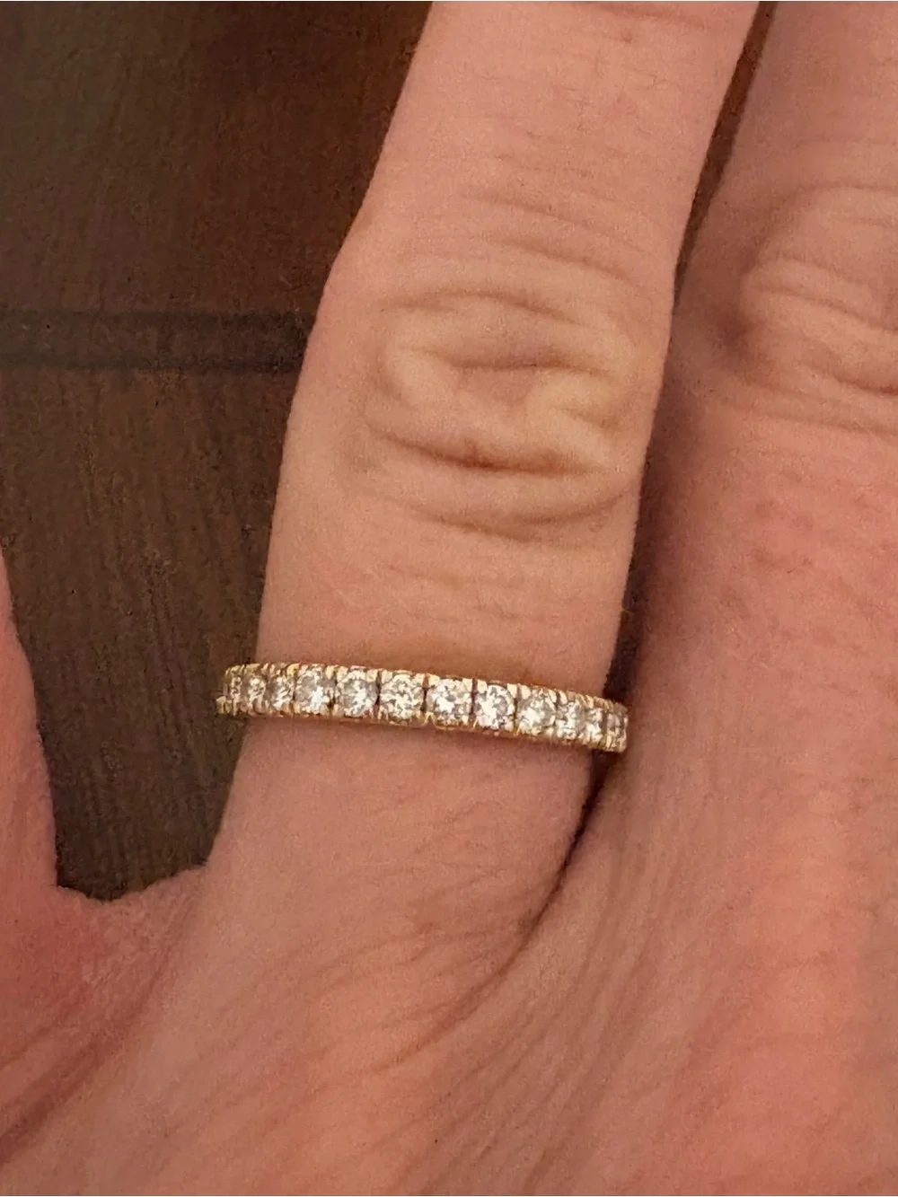 Classic Gold Diamond Eternity Band - Natural Round-Cut diamonds - 4 3/4